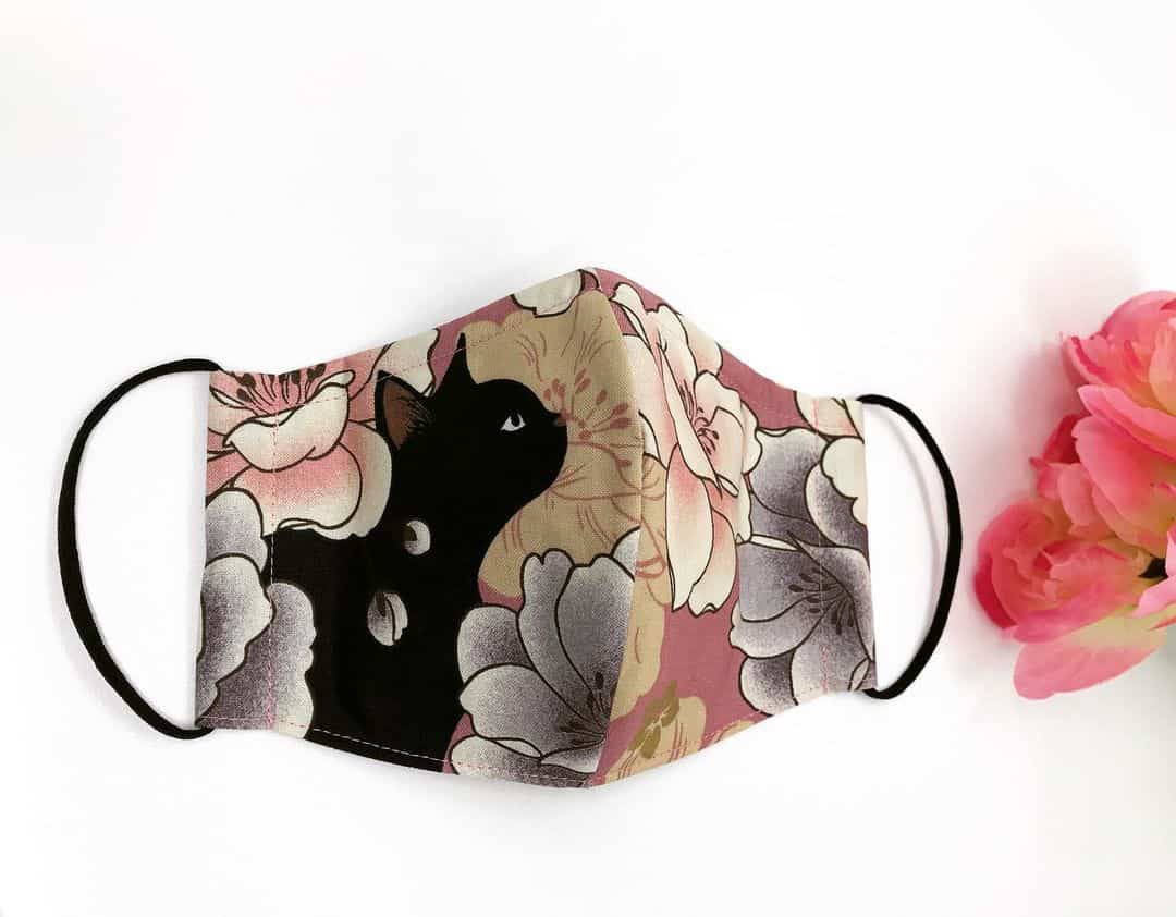 Floral, Cherry Blossom Cat Mask