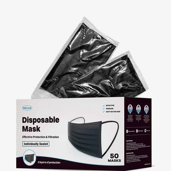 WeCare Disposable Black Face Mask