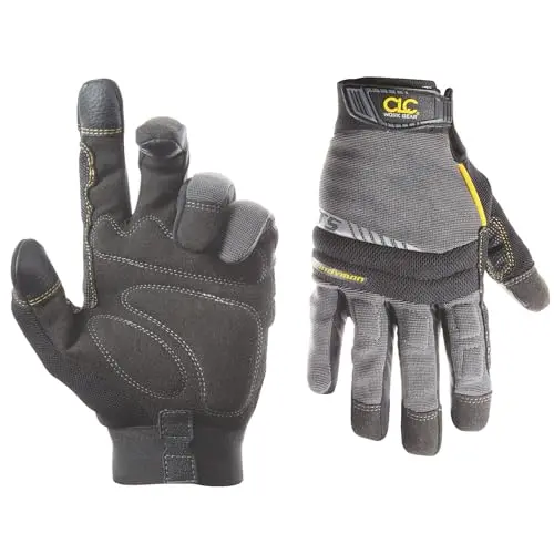 Custom Leathercraft work gloves with flex grip and touchscreen fingertips
