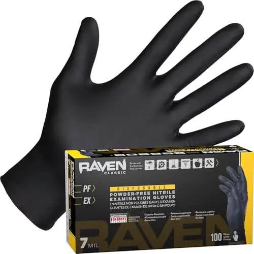 SAS Safety black nitrile gloves for automotive work