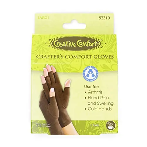Dritz Crafters Comfort Glove for crocheting and arthritis relief