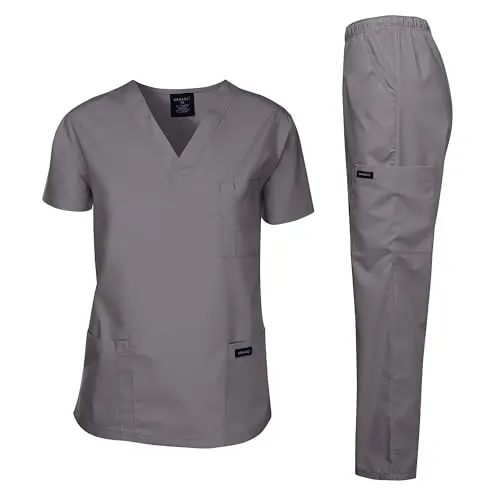 Dagacci unisex medical scrub set with classic fit and multiple pockets