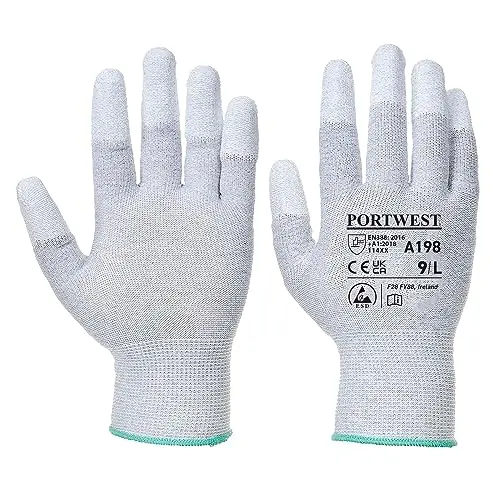 Portwest A198 antistatic safety gloves with PU fingertip coating