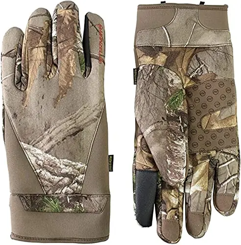 Manzella stretch coyote hunting gloves with scent control technology