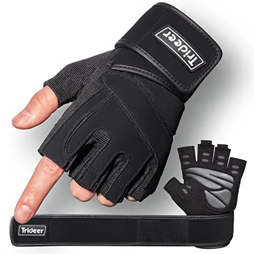 Trideer Workout Gloves with 18-inch wrist wrap and full palm protection