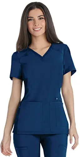 Cherokee women's V-neck scrub top with stretch fabric