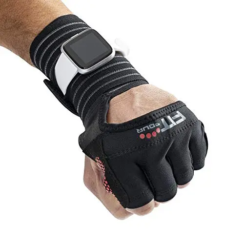 Fit Four OCR Slit Grip gloves with wrist support and fitness watch slit