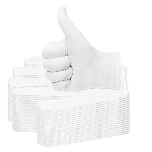 PAXCOO white cotton gloves in a 20-pair pack for dry hands