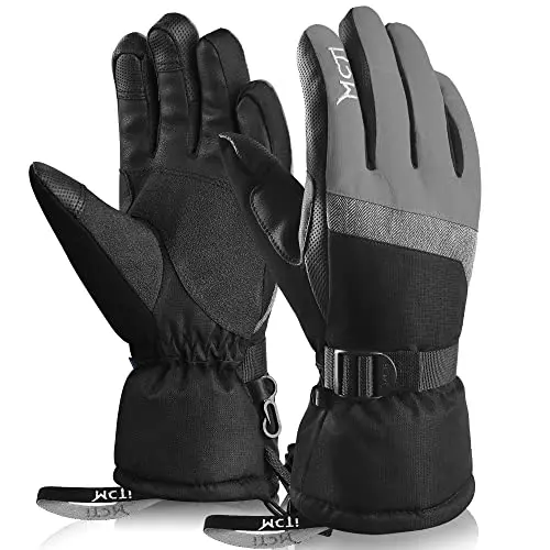 MCTi Women's Ski Gloves in grey with touchscreen fingers