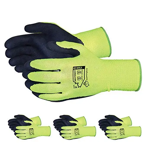 SUPERIOR GLOVE gardening gloves in bright lime green color