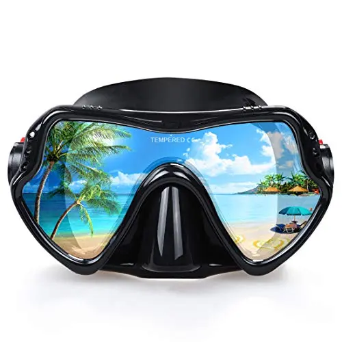 EXP VISION scuba mask with ultra clear tempered glass lens