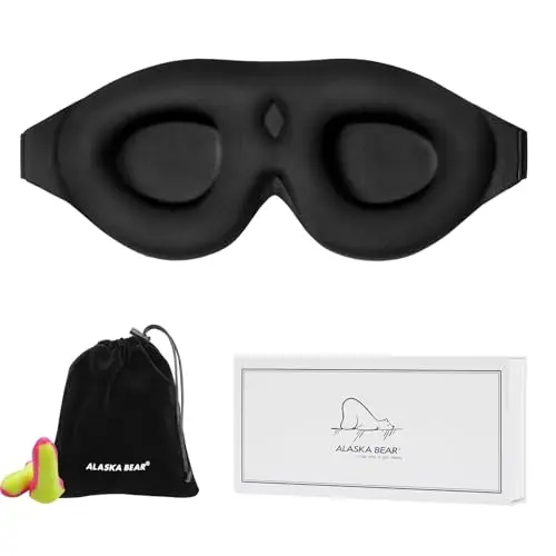 ALASKA BEAR sleep mask with memory foam contoured eye cups
