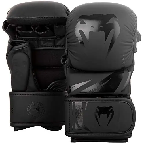 Venum Challenger 3.0 sparring gloves in black showing ergonomic design