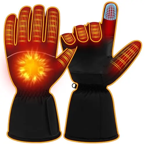 HEATED gloves showing basic design and battery compartments