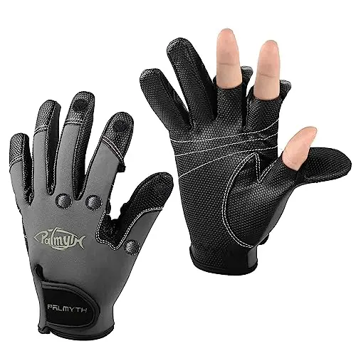 Palmyth neoprene ice fishing gloves with cut fingers