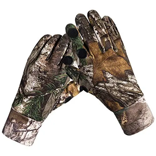 EAmber fingerless camouflage hunting gloves with anti-slip palm