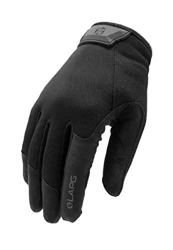 LAPG core patrol gloves in black with adjustable wrist closure and enhanced grip texture