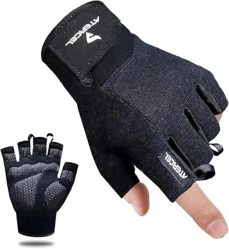 ATERCEL Workout Gloves with ergonomic palm design and sweat-wiping panel