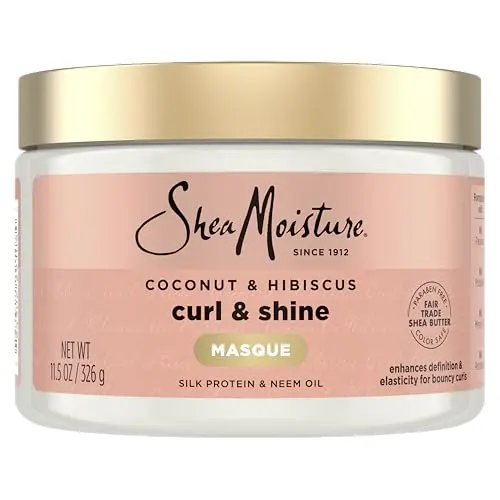 SheaMoisture Coconut Hibiscus hair mask jar for curly hair