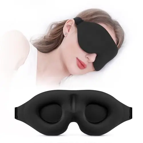 YIVIEW sleep mask with 3D contours and memory foam padding