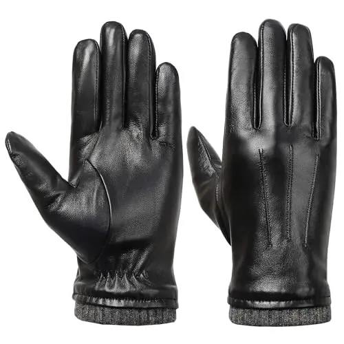 isilila Italian sheepskin leather gloves with fleece lining and touchscreen capability