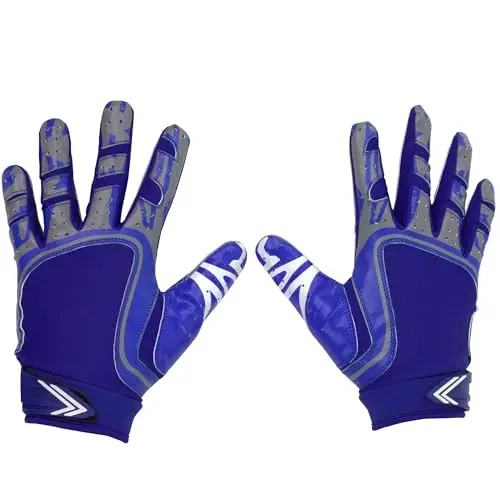 Pure Athlete football gloves with silicone palm and moisture-wicking fabric