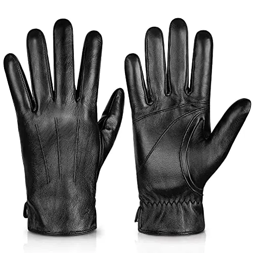 Alepo genuine sheepskin leather gloves with cashmere lining and touchscreen capability