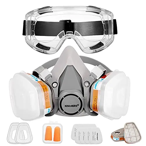KISCHERS half face respirator with safety goggles
