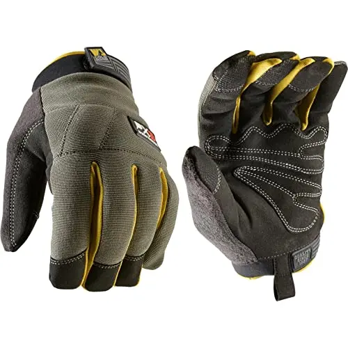 Wells Lamont FX3 insulated work gloves showing synthetic leather palm and adjustable wrist