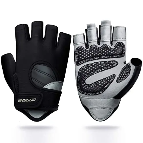 VINSGUIR gym gloves with non-slip grip and breathable back