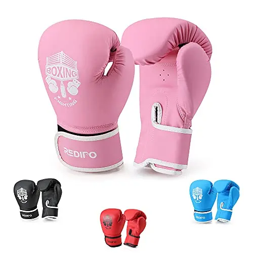 Redipo kids boxing gloves in orange with sponge foam padding