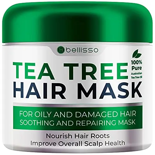 Bellisso Tea Tree Oil Hair Mask container for oily scalp