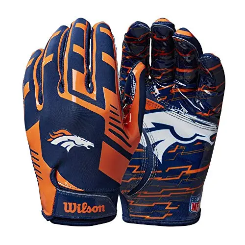 Wilson NFL stretch fit football gloves with segmented silicone palm