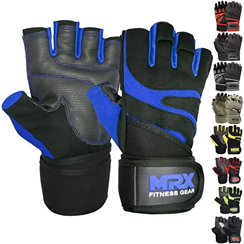 MRX weightlifting gloves with reinforced palm and wrist support