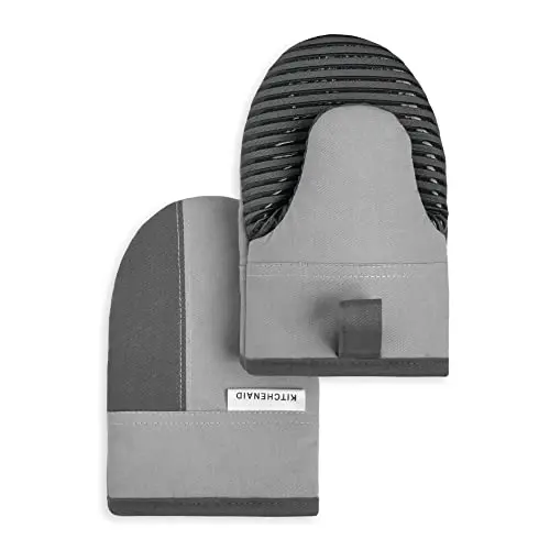 KitchenAid Beacon mini oven mitts in cool grey and frost grey colors