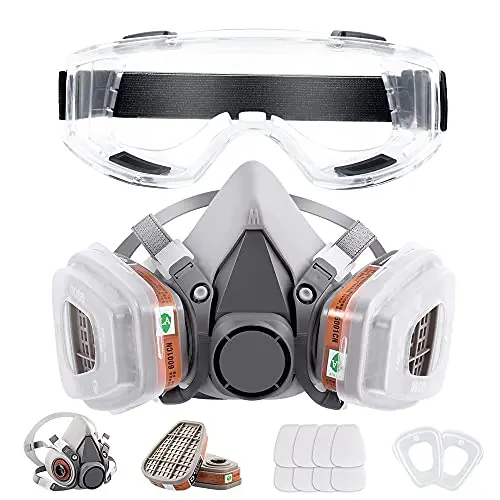 GZFDYW half face respirator mask with safety glasses