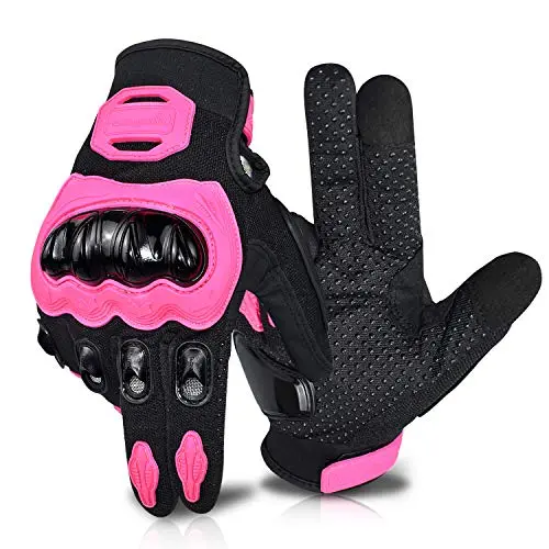ELCYCO women's motorcycle gloves with breathable holes and anti-collision fist shell