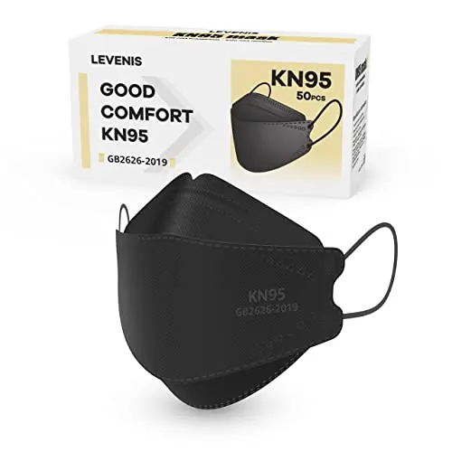 LEVENIS KN95 black face masks in a pack