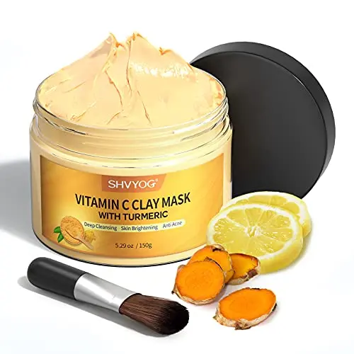 SHVYOG Vitamin C and Turmeric Clay Mask for dark spots and dull skin