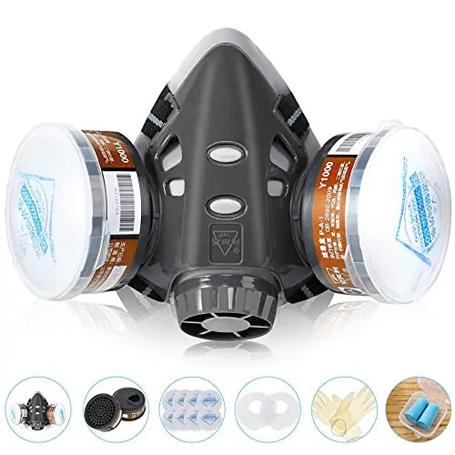 BAOMAO reusable half face respirator with carbon filters and accessories