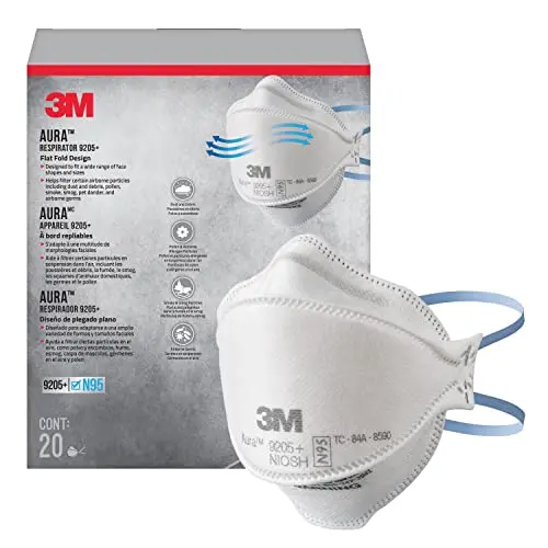 3M Aura N95 respirator mask in flat-fold white design