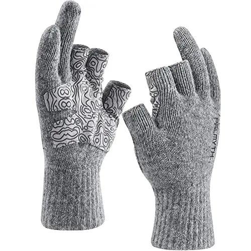 Palmyth wool fishing gloves with three-cut fingers