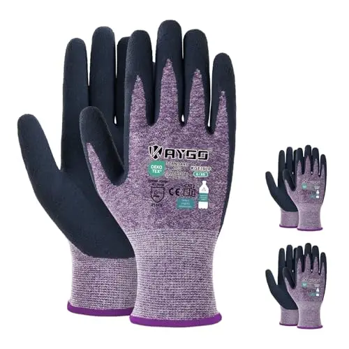 KAYGO eco-friendly work gloves for women in purple color