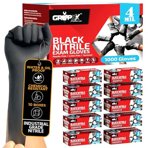 London Labs black nitrile disposable gloves