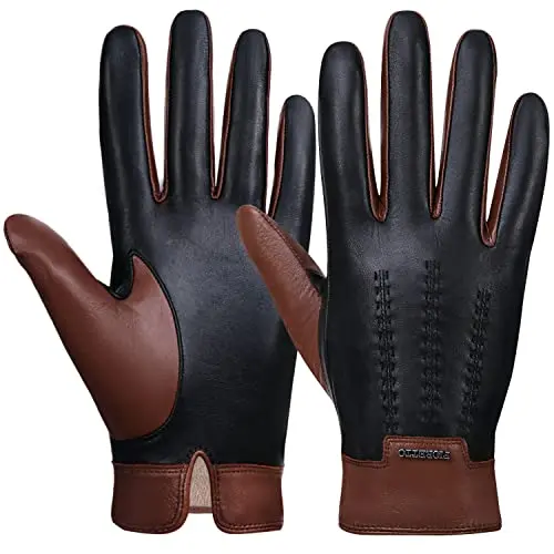 FIORETTO chrome-free sheepskin leather gloves with cashmere lining and touchscreen function