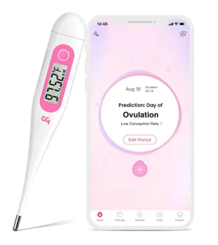 femometer digital basal thermometer in pink