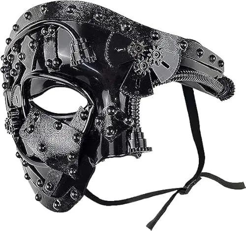 MOLEZU black steampunk masquerade mask for adults