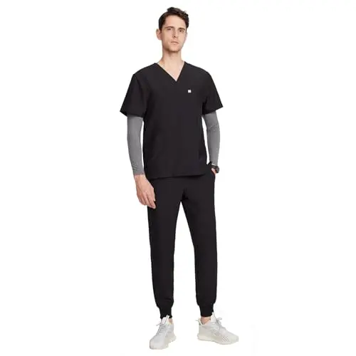 Uniforms World Louis men's scrubs set with jogger pants and v-neck top