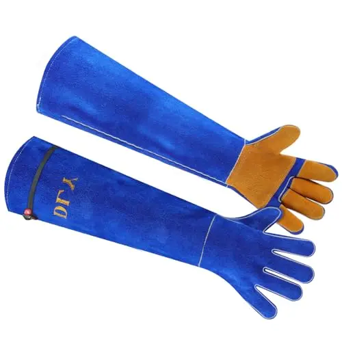 DLY yellow-blue bite proof gloves for animal handling