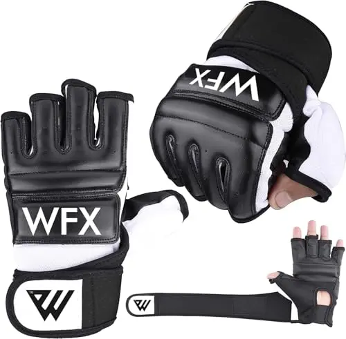 WFX Punch Bag Boxing Gloves in black with neoprene and spandex